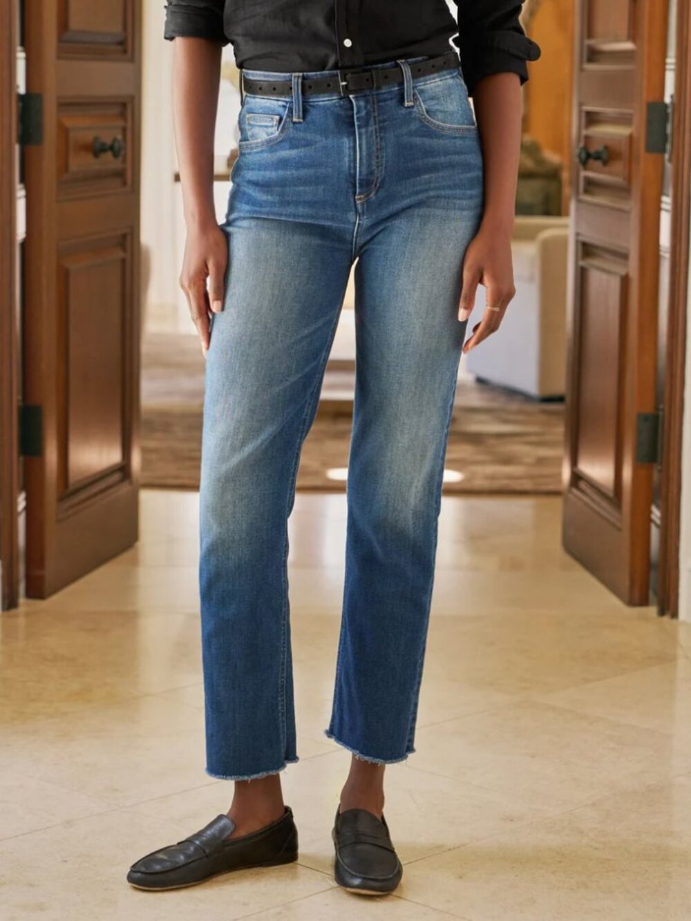 Frank & Eileen Cork Everyday Straight Leg Jean Size 27 High Rise Raw Hem